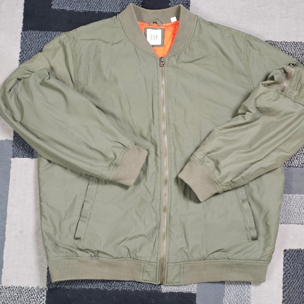 Gap Bomber Jacket Mens XL Olive Green Excellent